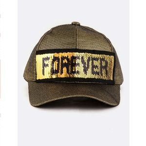 Gold sequin women hat